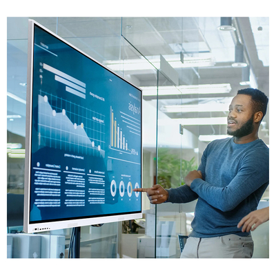 2025 Top Mobile Smart Board 4k Screen Interactive Flat Panel 75-inch Led Multi-touch Dual System Digital Display Whiteboard