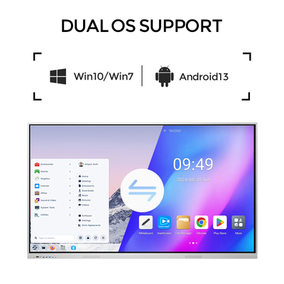 Hot Selling 55 65 75 85 Inch Multi Touch Screen Interactive Smart Board Ops Android Anti-glare Interactive panel Teaching Boards