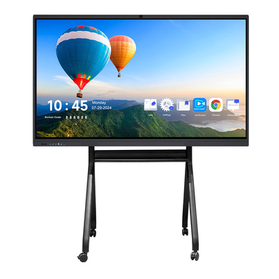 Whale Screens Android Based Virtual Smart Board 110 Inch Smart Interactive Lcd Display Whiteboard Flat Panel With Mobile Stand