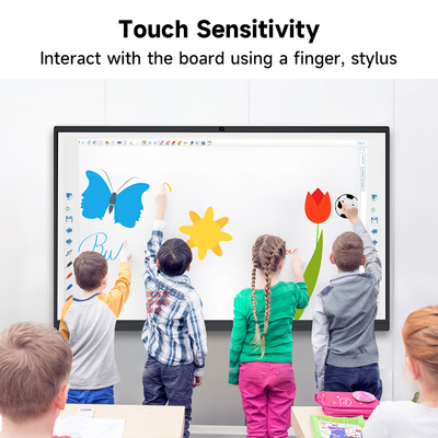 Whale Screens Android Based Virtual Smart Board 110 Inch Smart Interactive Lcd Display Whiteboard Flat Panel With Mobile Stand