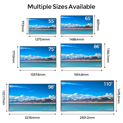 Whale Screens Android Based Virtual Smart Board 110 Inch Smart Interactive Lcd Display Whiteboard Flat Panel With Mobile Stand