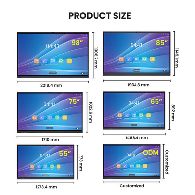 65/75/86/100/110 Inch Finger Multi Touch Screen Smart LCD Display Meeting Room Electronic Digital Interactive Smart White Board
