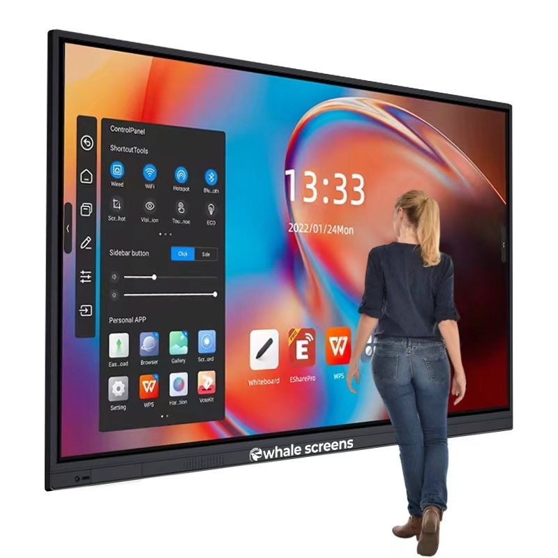 55 65 75 85 100 Inch Touch Screen Interactive LED Panel Dual Operating System Smart Board Interactive Whiteboard for Education