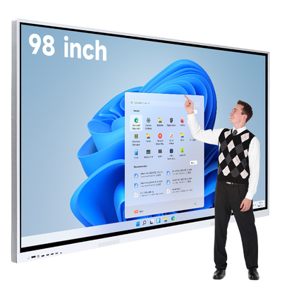 98 100 Inch All-in-One Interactive Smart Board 4K UHD AI Camera Wireless Screen Mirroring Interact Whiteboard Smart Boards